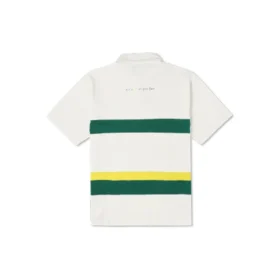 Polo con logotipo en bloques de color Tallas asiáticas «Blanco Verde»