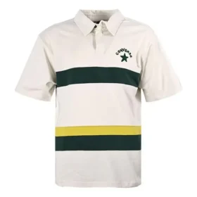 Polo con logotipo en bloques de color Tallas asiáticas «Blanco Verde oscuro»