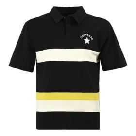 Polo con logotipo en bloques de color, tallas asiáticas, «Negro y blanco»