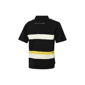 Polo con logotipo en bloques de color, tallas asiáticas, «Negro y blanco»