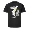 Pro Leather Alphabet Printing Short Sleeve Tallas asiáticas «Negro»