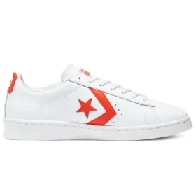 Pro Leather Low «Color Pop – Blanco y amapola brillante»