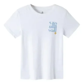 Renew Life Talla asiática «s Too Short To Waste Wake-Up Call Graphic Tee» «Blanco»