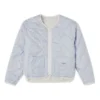 Ropa acolchada sin capucha deportiva reversible de color liso, blanco leche