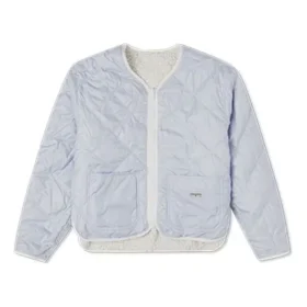 Ropa acolchada sin capucha deportiva reversible de color liso, blanco leche