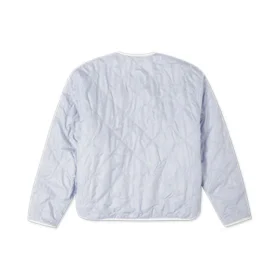 Ropa acolchada sin capucha deportiva reversible de color liso, blanco leche