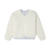 Ropa acolchada sin capucha deportiva reversible de color liso, blanco leche