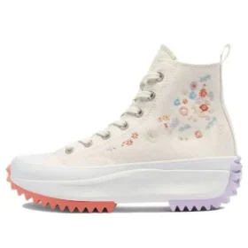 Run Star Hike Platform High «Embroidered Floral – Egret»
