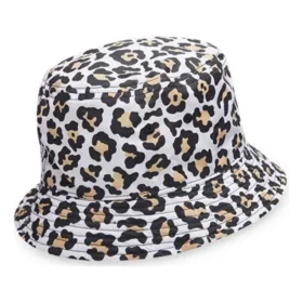 Sombrero de pescador reversible con estampado de leopardo «Blanco»