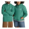 Sudadera con capucha de felpa de corte estándar con estrella bordada en forma de chevron Go-To, tallas asiáticas «Verde»