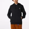 Sudadera con capucha de felpa francesa con chevrón de estrellas bordadas, tallas asiáticas, «Negro»