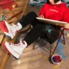 Sudadera con capucha de la serie Año Nuevo con rayas de tigre, color rojo