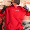 Sudadera con capucha de la serie Año Nuevo con rayas de tigre, color rojo