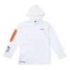 Sudadera con capucha de manga larga para hombre Converse x Rokit Crossover Back con logo grande impreso, color blanco