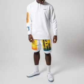 Sudadera con capucha de manga larga para hombre Converse x Rokit Crossover Back con logo grande impreso, color blanco