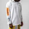 Sudadera con capucha de manga larga para hombre Converse x Rokit Crossover Back con logo grande impreso, color blanco