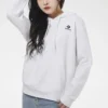 Sudadera con capucha de manga larga y logo pequeño, color blanco