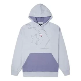 Sudadera con capucha holgada con forro polar y bloques de color Azul claro Sudadera con capucha holgada con forro polar y bloques de color Azul claro