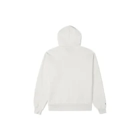 Sudadera con capucha holgada de felpa con logotipo bordado, color blanco Sudadera con capucha holgada de felpa con logotipo bordado, color blanco
