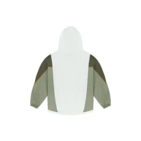 Sudadera con capucha holgada de punto con colores contrastantes irregulares y diseño retro en blanco Sudadera con capucha holgada de punto con colores contrastantes irregulares y diseño retro en blanco