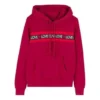 Sudadera con capucha Love the Progress Print Tallas asiáticas «Rojo»