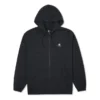 Sudadera con capucha y cremallera completa Go-To con estrella bordada y diseño en forma de V, corte estándar, tallas asiáticas «Negro»
