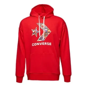 Sudadera con capucha y estampado de estrellas en forma de chevron, tallas asiáticas, «Rojo»