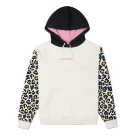 Sudadera con capucha y estampado de leopardo arcoíris Tallas asiáticas «Off White»