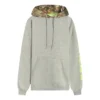 Sudadera con capucha y estampado en contraste, tallas asiáticas, «Gris»