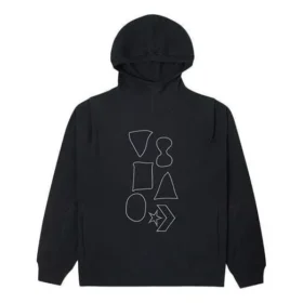 Sudadera con capucha y estampado gráfico Shapes, tallas asiáticas, «Negro»