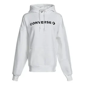 Sudadera con capucha y forro polar para deporte y tiempo libre con el logotipo clásico, color blanco