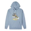 Sudadera con capucha y gráfico de gotas de pintura, tallas asiáticas, «Vintage Blue»
