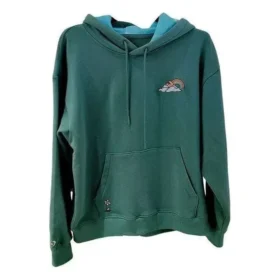 Sudadera con capucha y gráfico de nube arcoíris, tallas asiáticas, «Verde»