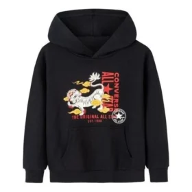 Sudadera con capucha y letras de dibujos animados, tallas asiáticas «Negro, blanco y rojo»