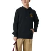 Sudadera con capucha y logo de montaña, tallas asiáticas «Negro»