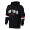 Sudadera con capucha y texto universitario Tallas asiáticas «Negro»