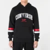 Sudadera con capucha y texto universitario Tallas asiáticas «Negro»