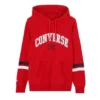 Sudadera con capucha y texto universitario, tallas asiáticas, «Rojo»