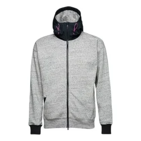 Sudadera con cremallera completa de mezcla de materiales, tallas asiáticas, «Gris»