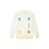 Sudadera con cuello redondo y estampado de letras en contraste Asia Sizing “Blanco”