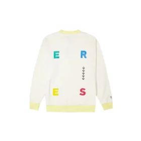 Sudadera con cuello redondo y estampado de letras en contraste Asia Sizing “Blanco”