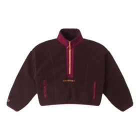 Sudadera con media cremallera Sherpa, tallas asiáticas «Eternal Earth Brown»