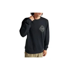 Sudadera de cuello redondo con estampado artístico de invierno Chuck Taylor All Star, tallas asiáticas, «Negro»