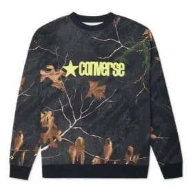 Sudadera de cuello redondo con estampado Realtree, tallas asiáticas «Negro»