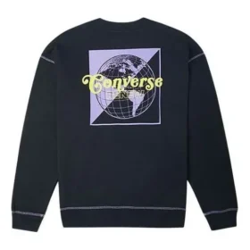 Sudadera de cuello redondo con gráfico Renew, tallas asiáticas, «Negro»