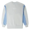 Sudadera de cuello redondo con parches de mezclilla, tallas asiáticas, «Azul»