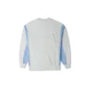 Sudadera de cuello redondo con parches de mezclilla, tallas asiáticas, «Azul»