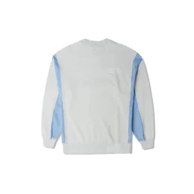 Sudadera de cuello redondo con parches de mezclilla, tallas asiáticas, «Azul»