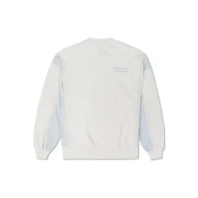 Sudadera de cuello redondo con parches de mezclilla Tallas asiáticas «Blanco»