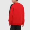 Sudadera de cuello redondo con ribetes Track Taping, tallas asiáticas «Red»